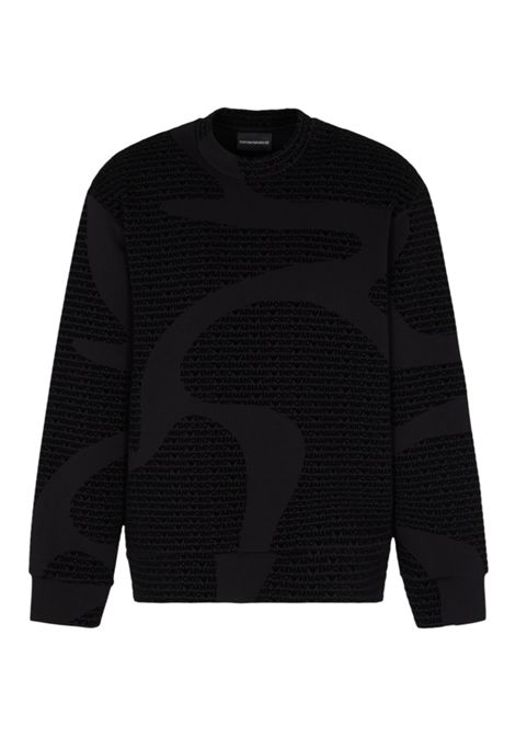 Felpa con logo flock all over in jersey misto lyocell ASV EMPORIO ARMANI | Felpe | EM002900 AF10013FC242